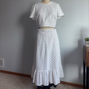 Michael Kors White Lace Skirt Set